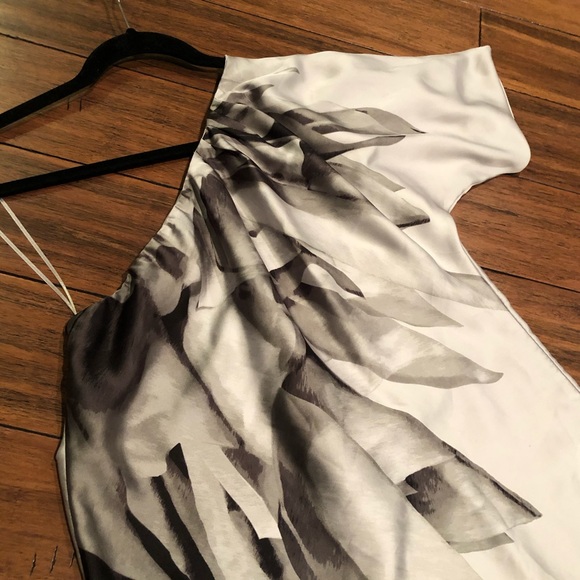 Lauren Conrad  One shoulder, Silky Silver Dress - Picture 2 of 5